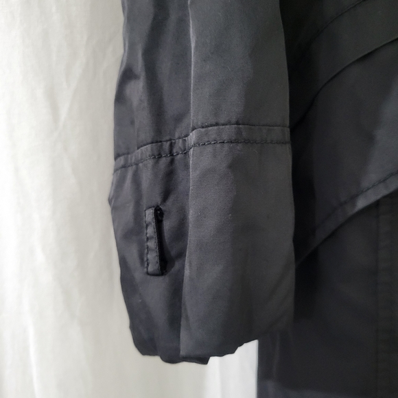 New York & Company Black Collared/Buttoned Trench Coat W/ Pockets Size M - Picture 9 of 9